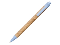 Ручка шариковая «Midar», бежевый/голубой, пробка/пластик/пшеничная солома