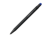 Ручка-стилус металлическая шариковая «Dax» soft-touch, черный/синий, металл с резиновым покрытием