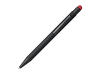 Ручка-стилус металлическая шариковая «Dax» soft-touch, черный/красный, металл с резиновым покрытием