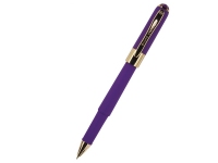 Ручка пластиковая шариковая «Monaco», фиолетовый/золотистый, пластик с покрытием silk-touch/металл
