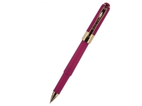 Ручка пластиковая шариковая «Monaco», пурпурный/золотистый, пластик с покрытием silk-touch/металл