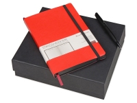 Подарочный набор «Megapolis Soft»: ежедневник А5 , ручка шариковая, ежедневник- красный/черный, ручка- черный, ежедневник- искусственная кожа, ручка- металл с покрытием silk-touch