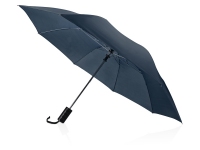 Зонт складной «Андрия», синий/черный/серебристый, полиэстер, металл, пластик