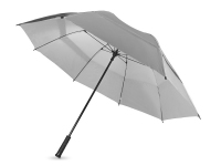 Зонт-трость «Cardiff», серебристый/черный, нейлон/металл/пластик