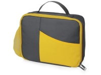 Изотермическая сумка-холодильник «Breeze» для ланч-бокса, серый/желтый, 600D полиэстер, PEVA