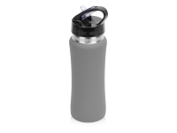 Бутылка спортивная «Коста-Рика», серый/серебристый, нержавеющая cталь/пластик с покрытием soft-touch