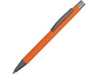 Ручка металлическая soft touch шариковая «Tender», оранжевый/серый, металл