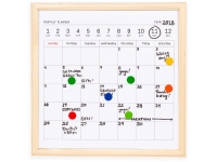 Календарь для заметок с маркером «Whiteboard calendar», белый, натуральный, черный, древесина сосны, сталь, МДФ