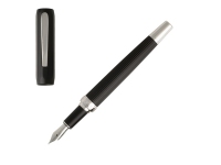 Ручка перьевая Grace Chrome, HUGO BOSS, алюминий, черное анодирование, латунь, хромирование