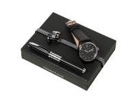 Подарочный набор: часы наручные, запонки, ручка-роллер, Christian Lacroix, часы- нержавеющая сталь, кожа, запонки- латунь, ручка- латунь