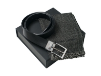 Подарочный набор: шарф шерстяной, ремень, Christian Lacroix, шарф- 100% шерсть, ремень- кожа