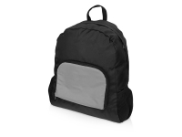 Складной светоотражающий рюкзак «Reflector», черный/серебристый, 210D ripstop 100% полиэстер