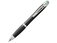 Ручка пластиковая шариковая «Nash», черный/серебристый/зеленый, АБС пластик