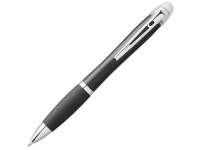 Ручка пластиковая шариковая «Nash», черный/серебристый/белый, АБС пластик