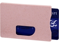 Чехол для карточек RFID «Straw», розовый, пшеничная солома/пп-пластик