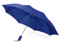 Зонт складной «Tulsa», синий, купол- полиэстер, каркас-сталь, спицы- сталь, ручка-пластик