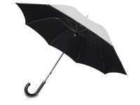 Зонт-трость «Ривер», серебристый, полиэстер/металл/искусственная кожа