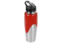 Бутылка спортивная «Олимпик», красный/серебристый, нерж.сталь/пластик
