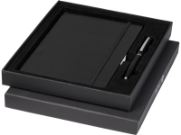 Подарочный набор «Falsetto»: блокнот А5, ручка шариковая, черный, бумага имитирующая кожу