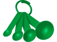 Комплект пластмассовых мерных ложек Ness в 4 размерах, зеленый