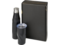 Подарочный набор Hugo: бутылка для воды, термокружка, черный, нержавеющая сталь