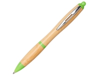 Ручка шариковая «Nash» из бамбука, натуральный/зеленое яблоко, бамбук/АБС-пластик