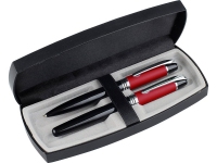Подарочный набор ручек «Кюри», черный/красный, металл