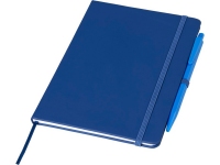 Блокнот «Prime» среднего размера с ручкой, синий, полиуретан, пластик