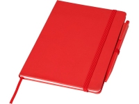 Блокнот «Prime» среднего размера с ручкой, красный, полиуретан, пластик