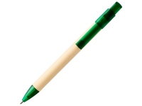 Ручка картонная шариковая «Safi», натуральный/темно-зеленый, бумага/АБС пластик