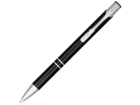 Ручка металлическая шариковая «Moneta» с анодированным покрытием, черный, корпус- алюминий, детали- АБС пластик, клип- сталь