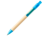 Ручка картонная шариковая «Safi», натуральный/синий, бумага/АБС пластик