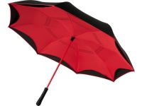 Зонт-трость «Yoon» с обратным сложением, красный/черный, полиэстер/стекловолокно