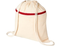 Рюкзак «Oregon» с карманом на молнии, натуральный/красный, хлопок
