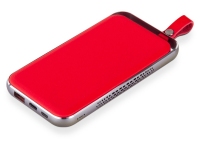 Внешний аккумулятор «NEO Electron», 10000 mAh, красный, пластик, алюминий, кожа