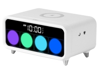 Часы с беспроводным зарядным устройством «Timebox 1», белый, пластик