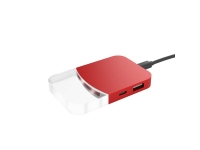 USB хаб «Mini iLO Hub», красный, АБС пластик