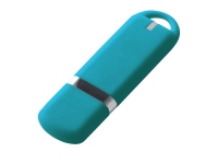 USB 2.0- флешка на 64 Гб, soft-touch, голубой