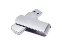 USB 2.0- флешка на 512 Мб матовая поворотная, серебристый/матовый