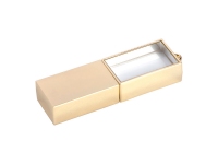 USB 2.0- флешка на 32 Гб кристалл в металле, золотистый
