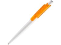 Ручка пластиковая шариковая «Vini White Bis», белый/оранжевый, пластик