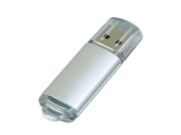USB 2.0- флешка на 8 Гб с прозрачным колпачком, серебристый