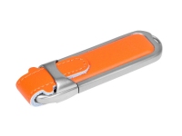 USB 3.0- флешка на 32 Гб с массивным классическим корпусом, оранжевый/серебристый