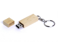 USB 2.0- флешка на 16 Гб прямоугольная форма, колпачок с магнитом, натуральный