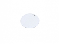 USB 2.0- флешка на 16 Гб в виде пластиковой карточки круглой формы, белый