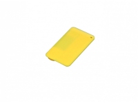 USB 2.0- флешка на 16 Гб в виде пластиковой карточки, желтый