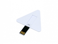 USB 2.0- флешка на 64 Гб в виде пластиковой карточки треугольной формы, белый