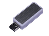 USB 2.0- флешка промо на 32 Гб прямоугольной формы, выдвижной механизм, белый