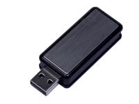 USB 3.0- флешка промо на 32 Гб прямоугольной формы, выдвижной механизм, черный
