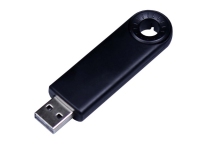 USB 2.0- флешка промо на 32 Гб прямоугольной формы, выдвижной механизм, черный